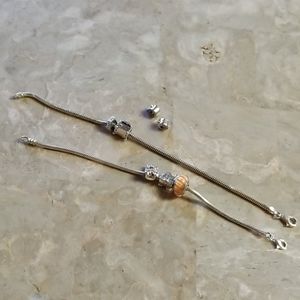 Two pandora bracelets